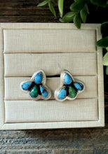 Load image into Gallery viewer, “THE SUNNY” GOLDEN HILLS &amp; SONORAN MOUNTAIN TURQUOISE STERLING SILVER EARRINGS