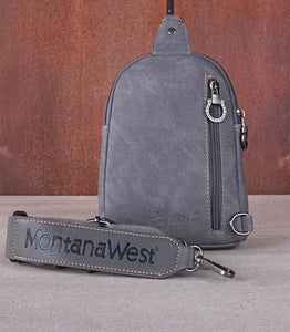 Boot stitch sling bag-grey