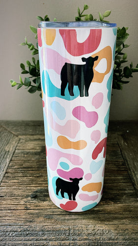 Leopard black heifer print tumbler