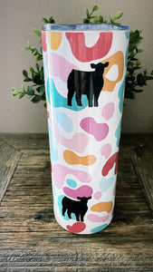 Leopard black heifer print tumbler