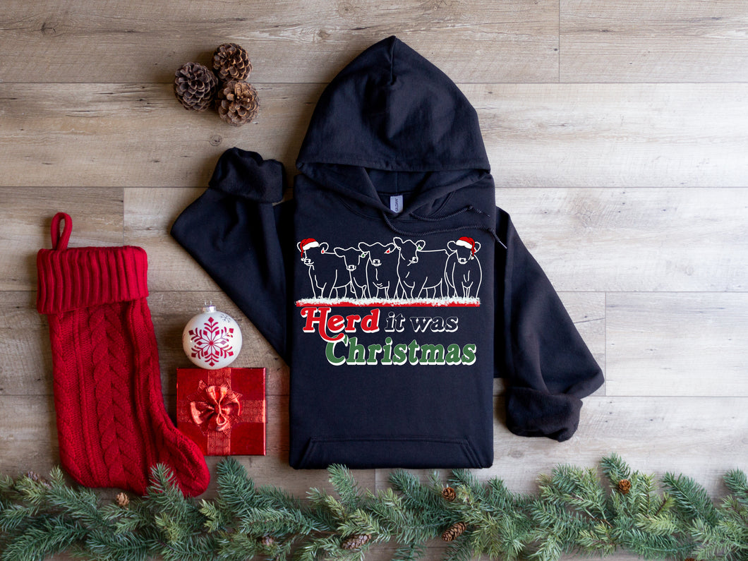 Herd it was Christmas Hoodie-adult