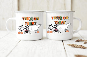 Trick or treat camping mug (beef, dairy, sheep)