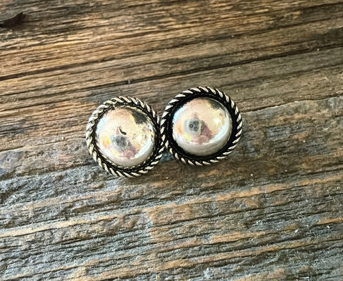 Rope stud earrings