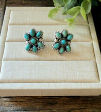 Load image into Gallery viewer, “Dream” HANDMADE STERLING SILVER KINGMAN TURQUOISE POST STUDS EARRINGS