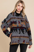 Load image into Gallery viewer, Horizon Aztec shacket -mixed black