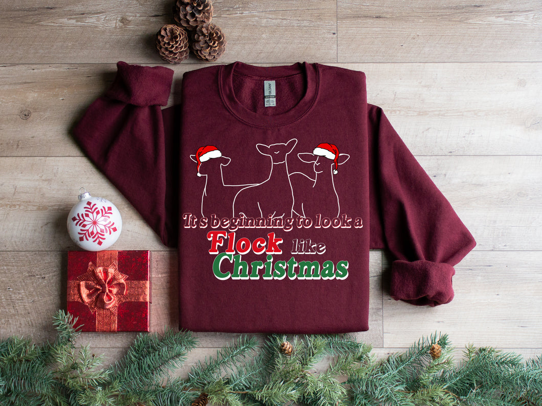 Its beginning to look a flock like christmas- crew neck