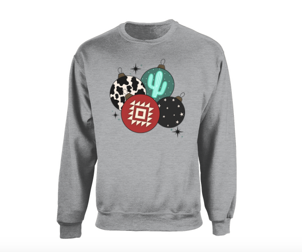 Western christmas ornaments crewneck
