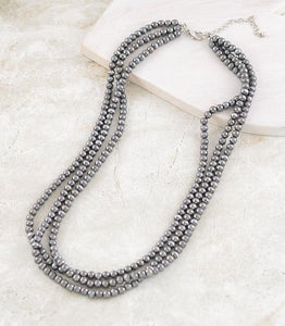 Navajo pearls - multi strand silver