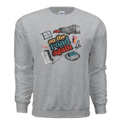 On the road again crewneck (multiple colours)