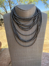 Load image into Gallery viewer, 3MM -STERLING SILVER PEARL BEADED NECKLACE