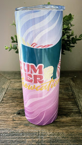 Summer showcation print tumbler