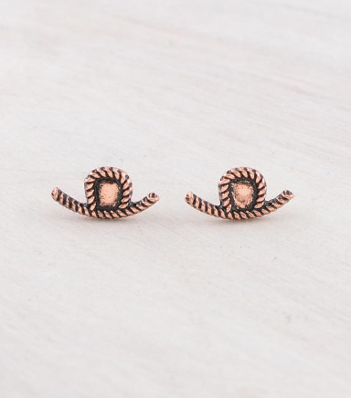 Rope cowboy hat earrings-cooper