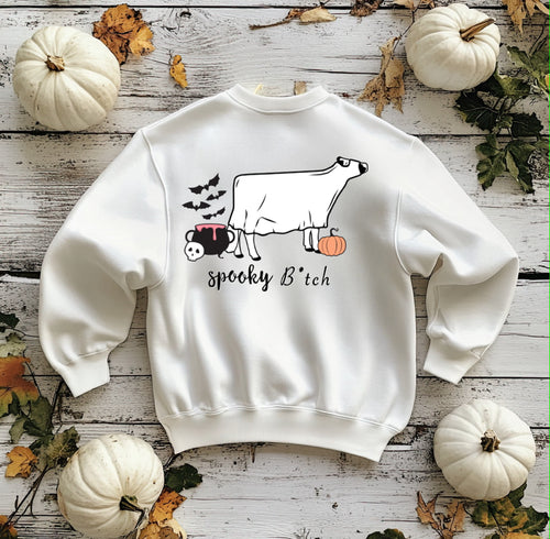 Spooky B*tch dairy cow-crewneck