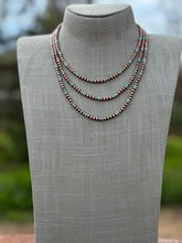 Load image into Gallery viewer, 4MM -COPPER &amp; TURQUOISE PEARL BEADED NECKLACE