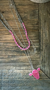 Layered heifer pendant necklace (multiple colours)