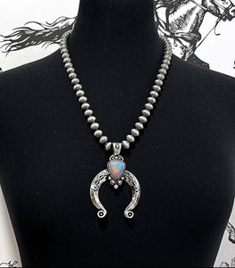 Squash Blossom necklace-turquoise
