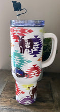 Load image into Gallery viewer, Handled tumbler 40z - white Aztec all breeds