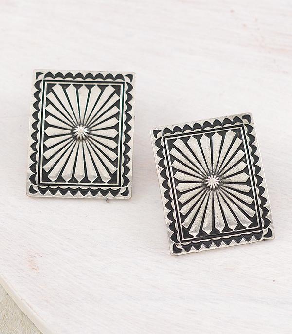 Square concho earrings