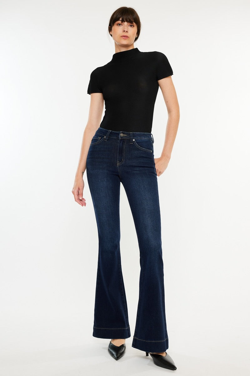 Roxanne High Rise Flare Jeans- dark wash