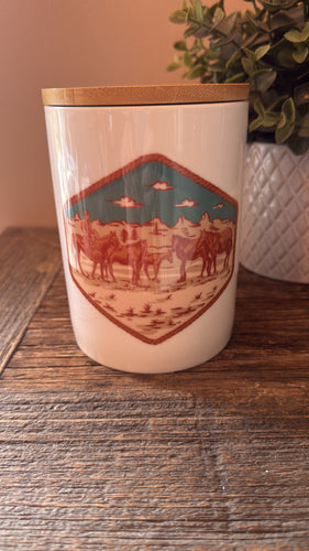 Cowboys & horses -medium - canister