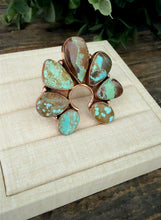 Load image into Gallery viewer, “Baronette” Copper &amp; Turquoise Naja Adjustable Ring