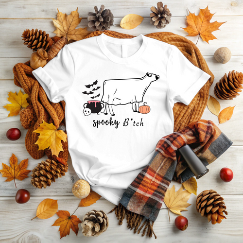Spooky B*tch-  dairycow-t shirt (multiple colours)