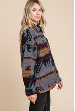 Load image into Gallery viewer, Horizon Aztec shacket -mixed black