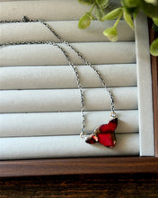 Load image into Gallery viewer, “Sammie” HANDMADE STERLING SILVER COW NECKLACE-Red Rose Dahlia