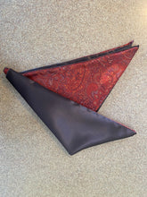 Load image into Gallery viewer, Red paisley and brown patchwork wild rag