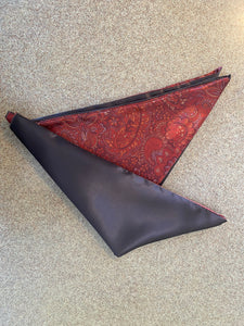 Red paisley and brown patchwork wild rag