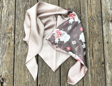 Load image into Gallery viewer, Beige and brown buffalo western patchwork wild rag