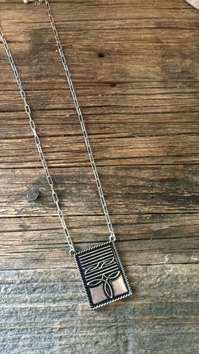 Square boot stitch necklace