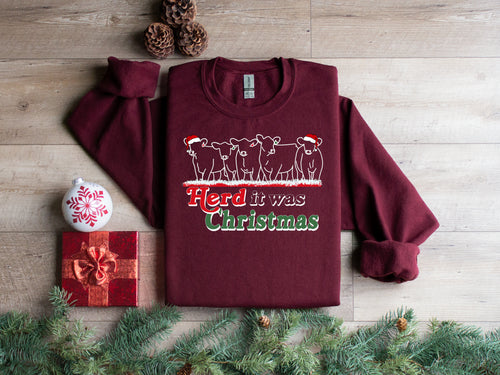 Herd it was christmas- crew neck