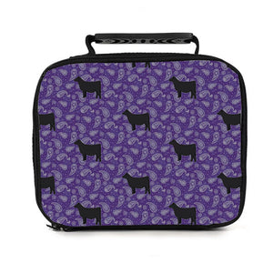 Black heifer bandana lunch bag
