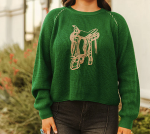 Saddle Straps Sweater -green