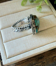 Load image into Gallery viewer, “Echo” ROYSTON TURQUOISE &amp; STERLING SILVER COW ADJUSTABLE RING
