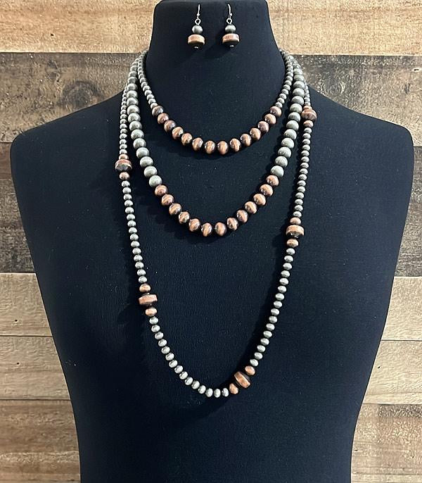 Navajo pearl layered set -copper& silver