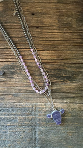 Layered heifer pendant necklace (multiple colours)