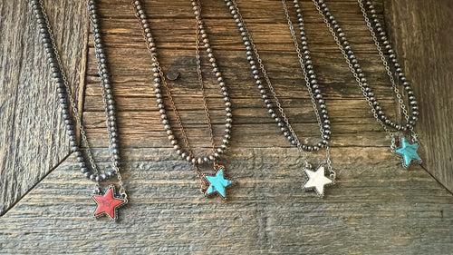 Navajo star pendant necklace (multiple colours)