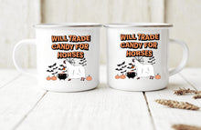 Load image into Gallery viewer, Will trade candy camping mug (cow,lamb and horse)