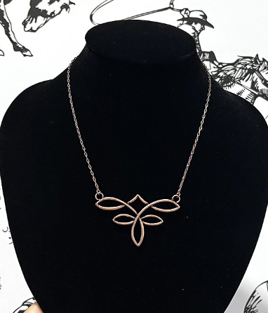 Boot stitch pendant necklace - copper