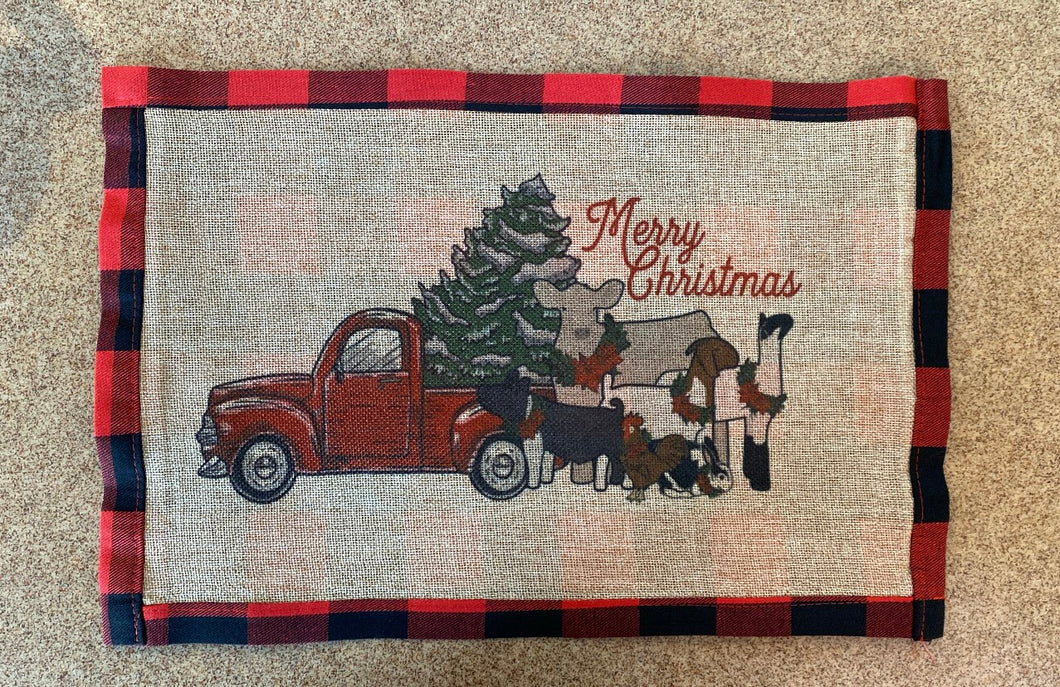 Placemat - merry Xmas truck