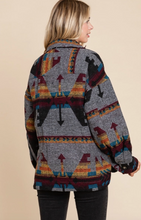 Load image into Gallery viewer, Horizon Aztec shacket -mixed black