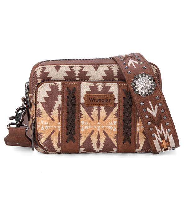 Wrangler Aztec crossbody bag- light coffer