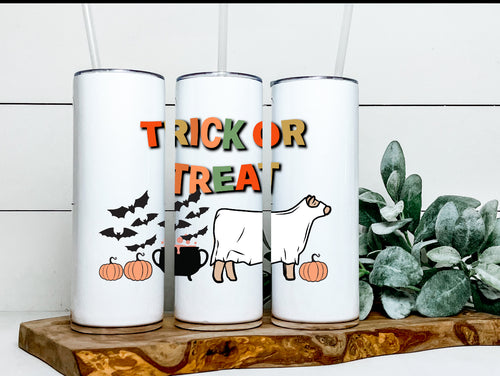 Trick or treat 20 oz tumbler(beef, dairy, sheep)