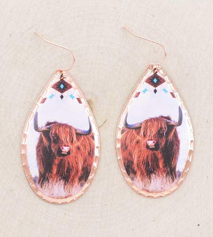 Highland earrings -copper