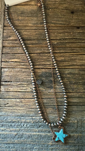 Navajo star pendant necklace (multiple colours)