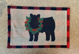 Placemat - steer wreath