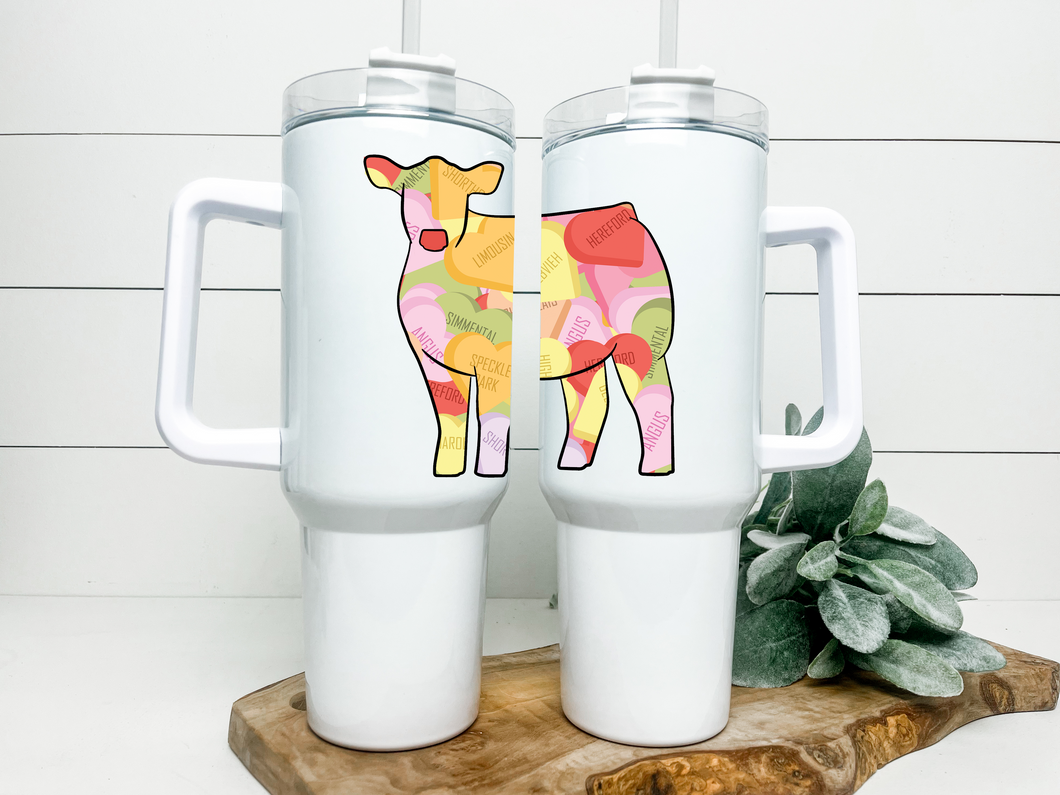 Valentines collection-40oz handled tumbler(multiple patterns available)