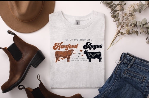 Hereford & angus  t shirt - multiple colours